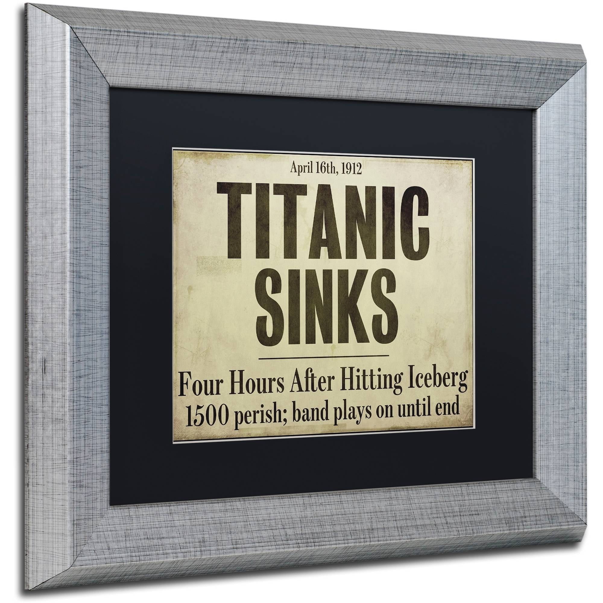 Trademark Fine Art "Titanic" Canvas Art by Color Bakery Black Matte, Silver Frame