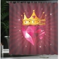 thumbnail image 4 of Ambesonne Diamond Shower Curtain, Pink Diamond Crown Art, 69"Wx84"L, Pink and Yellow, 4 of 5