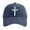 Navy, variant on Baseball Caps For Men Women Washed Cotton Baseball Cap With Jesus Cross Print Adjustable Religious Unisex Hat For Yellow One Size
