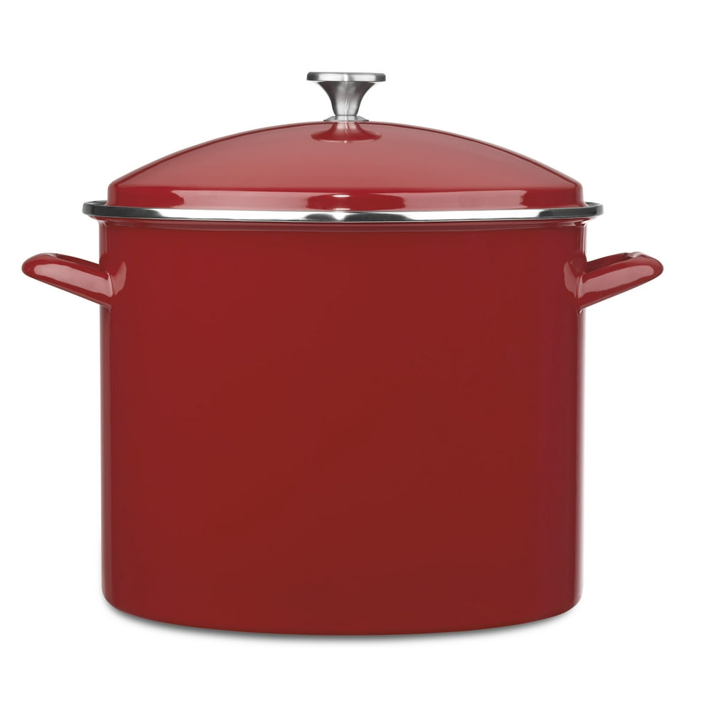 Cuisinart EnamelOnSteel 20 Quart Stockpot with Cover, Red Walmart