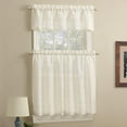 thumbnail image 3 of Mainstays Rod Pocket Tier and Valance Kitchen Curtain Set, 3-Piece, Off-White, 56" W x 36" L, 3 of 6