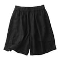 thumbnail image 5 of oqasdz Women's Linen Shorts Elastic High Waist Casual Loose Fit Solid Color Summer Shorts with Pockets Vintage Trendy Outdoor, 5 of 5