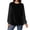 Black, variant on Velvet Chiffon Patchwork Top for Women Round Neck Blouse Elegant Floral Mesh Casual Comfy Stretchy Tops, Orange XXL