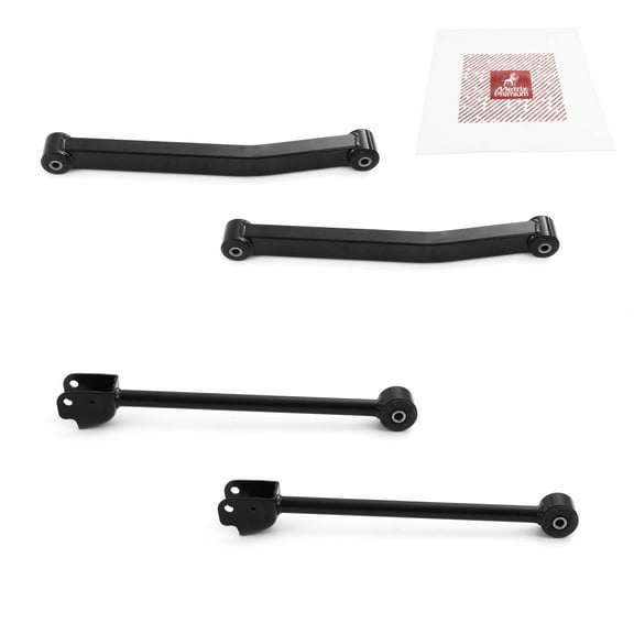 Metrix Premium Chassis Parts-4 PC Front Lower Front Upper Control Arm Kit Fits 2018 Jeep Wrangler JK,07-17 Jeep Wrangler