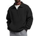 thumbnail image 3 of GrmtClth Mens Sweatshirt Quarter Zip Fall Pullover Collar Fleece Long Sleeve Sweatshirts Large Kangaroo Pocket Tops 2XL, 3 of 7