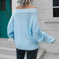 thumbnail image 7 of LEBONYARD Fall Sweaters for Women 2024 Pullover Slant Collar,Women's Off-the-shoulder Sweater Women's Loose and Winter Long-sleeved Sweater Light Blue S, 7 of 7