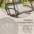 thumbnail image 2 of Gzxs 3-Seat Outdoor Patio Swing Chair, Steel Frame with Adjustable Canopy, Patio Swing Glider for Garden, Deck, Porch, Backyard, 970LBS Load, Dark Brown, 2 of 7