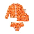 thumbnail image 2 of Girls Swimsuit Rash Guard Sets 2-Piece Bathing Suits UPF 50+ Summer 2 piece summer sets for girls Swimwear 2 piece bathing suits for girl (#001 Orange,3-4 Years), 2 of 3