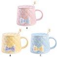 thumbnail image 2 of Cateissary Juego Premium de Taza de Cerámica con Cuchara Ligera, Hermosa Taza de Relieve para Pareja, Juego de Café de Estilo Cerámica, Taza de Teteras Azul, 2 of 6