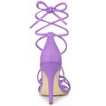 thumbnail image 3 of Sandalias de Tacón con tiras y cordones Allegra K lavanda 37, 3 of 5
