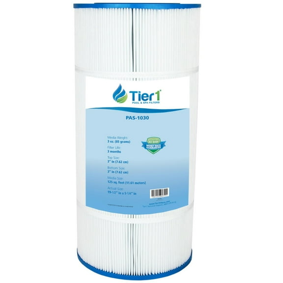 Tier1 Pool & Spa Filter Cartridge | Replacement for Hayward CX1250RE, ASL Full-Flo C1250 C1500, FC-1299, Pleatco PA125, C-9499 and More | 125 sq ft Pleated Fabric Filter Media