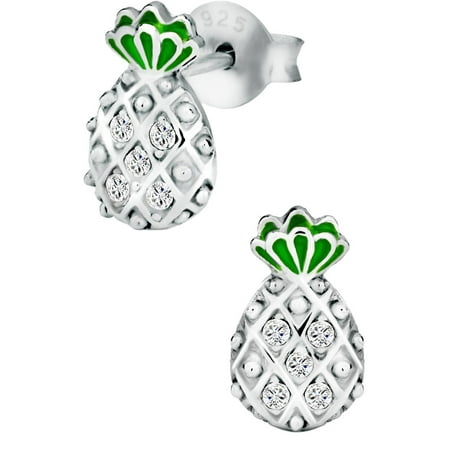 Penny Piper Hypoallergenic Sterling Silver Pave Cz Crystal Hypoallergenic Sterling Silver Pave Cz Crystal Pinele Stud Earrings For Kids Nickel Free