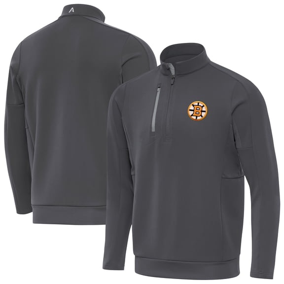 Men's Antigua Pewter Boston Bruins Generation Quarter-Zip Pullover Top