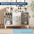 thumbnail image 4 of 47.2" W Storage Cabinet with 3 Drawers, Fluted Buffet Cabinets with Storage, Large Sideboard with 2 Door, Modern Mid Century TV Stand Coffee Bar Furniture for Living Room, Kitchen, Entryway, 4 of 6