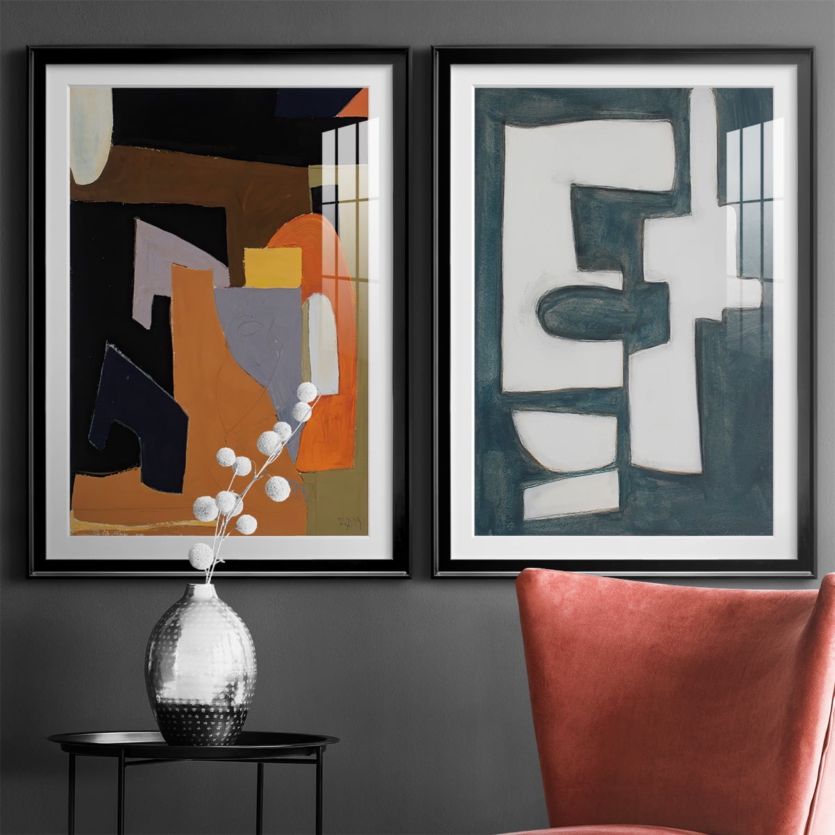 Wexford Home The Olive Press Rooom Premium Framed Print, 18.5" x 24.5" - Ready to Hang, Black (Set of 2)