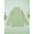 thumbnail image 5 of Doomiva Toddlers Baby Boys Girls Basic Solid Color Turtleneck T-Shirt Tops Cotton Mock Neck Long Green 90, 5 of 7