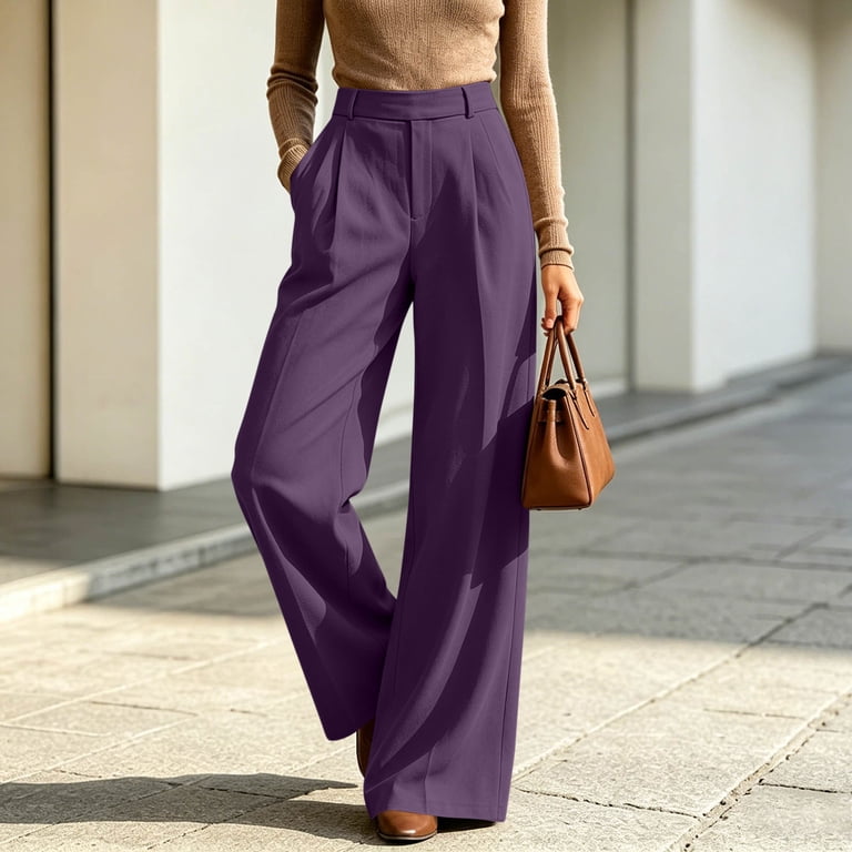 dark purple dress pants womens Womens Deep Purple Avenue Tapered Leg Dress Pants Size 14 excellent