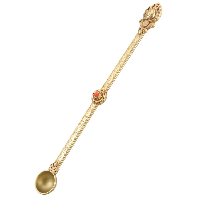 Miangastore Brass Buddha Spoon Spoon for Pouring Ghee Tibet Spoon Religious Spoon