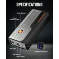 thumbnail image 5 of 2000A Portable 12V Car Battery Jump Starter with LED Light And USB Quick Charge for 8L Gas And 6.5L Diesel Engines, 5 of 6