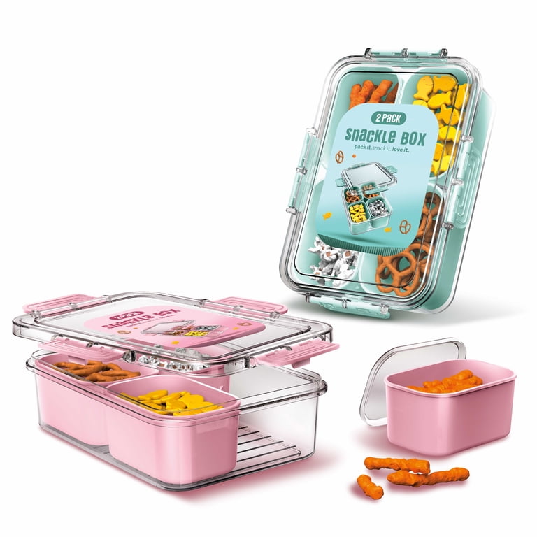 Cook With Color 2-Pack 4-Compartment Mini Snackle Box, Charcuterie
