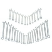 Hyper Tough 32-Piece Combination Wrench Set, SAE & Metric, Chrome Vanadium Steel, Standard & Stubby Sizes, Storage Case Included