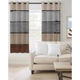 thumbnail image 2 of Brown Grey Blackout Curtains 39 Inches Long for Bedroom, Vintage Stripe Farmhouse Wood Grain Ombre Thermal Insulated Room Darkening Black Out Window Curtain Panels Grommet Drapes for Living Room, 2 of 8