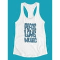 thumbnail image 3 of Peace, Love, Music Design. Tank Women -Image by Shutterstock, Female Large, 3 of 4
