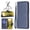 Blue, variant on Wallet Case for iPhone 16, Magnetic Clasp RFID Blocking Credit Card Holder with Hand Strap, Premium PU Leather Folio Flip Kickstand Protective Shockproof Phone Cover,Black