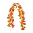 thumbnail image 2 of RBCKVXZ Fall Leaves Garland for Fall Decor - 5.8 ft Artificial Autumns Leaves Vines for Halloween Thanksgiving Decor, Home Mantel Dinner Fireplace Decoration (Red), 2 of 7