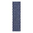 thumbnail image 3 of Unique Loom Rabat Shag Collection Area Rug - Trellis (2' 7" x 10' Runner Navy Blue/Ivory), 3 of 7