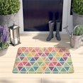 thumbnail image 2 of Multi Color Triangle Checkered Flannel Non Slip Door Rugs,Washable Door Mats Indoor,Decorative Door Mats,Dirt-Resistant and Absorbent Doormat for Entrance,Bedroom,Kitchen,Bathroom,23.5"x16", 2 of 5