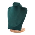 thumbnail image 2 of Exhibidor de collares, cadena, soporte para busto, decoración, joyería, soporte para busto, joyería Terciopelo verde de 23 cm, 2 of 9