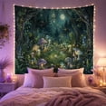 thumbnail image 2 of Moonlit Forest Path Beneath Twisted Trees, Mystical Celestial for Fantasy Fans, Forest Night Decor, Housewarming Gift, Tapestry Wall Hanging for Bedroom and Studio, 2 of 7