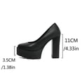 thumbnail image 4 of HomeDM Women's Platform Chunky Heels Closed Round Toe Block Pumps Ankle Strap Dress Wedding Party Shoes Size 7, 4 of 9