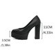 thumbnail image 5 of Zapatos Negros Tacones Dedo Del Pie Redondo Bloque Grueso Tacón Impermeable Antideslizante Brillante Bombas de Terciopelo para el Desgaste Formal Informal, 5 of 9