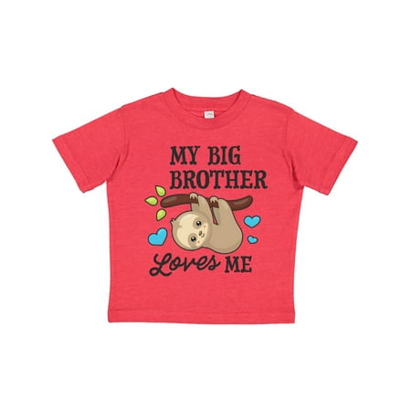 

Inktastic My Big Brother Loves Me with Sloth and Hearts Gift Toddler Boy or Toddler Girl T-Shirt