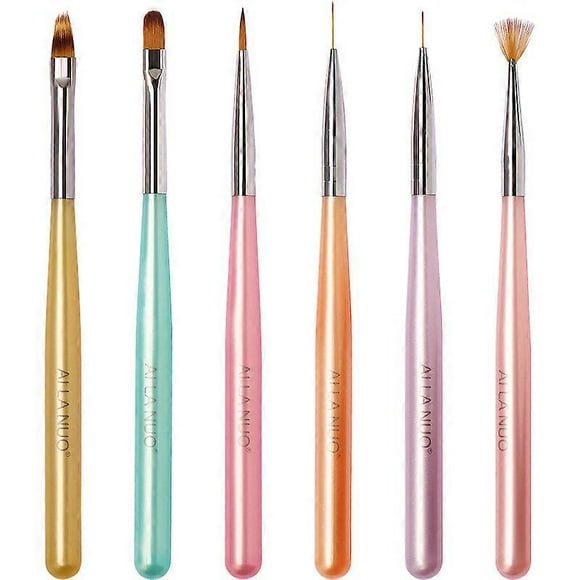 Juego de pinceles para decoración de uñas, herramientas para decoración de uñas con pincel para esmalte de uñas, pincel para gel de extensión de uñas, pincel para delineador de uñas