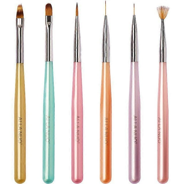 Juego de pinceles para decoración de uñas, herramientas para decoración de uñas con pincel para esmalte de uñas, pincel para gel de extensión de uñas, pincel para delineador de uñas