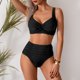 thumbnail image 4 of Conjunto de Trajes de Baño de Color Sólido de las Mujeres, una Pieza Plisada Conservadora con División Lateral para la Playa Y la Piscina, Trajes de Baño de Verano Modestos, 4 of 9