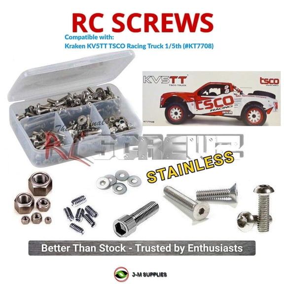 RCScrewZ Stainless Screw Kit kra003 for Kraken KV5TT TSCO Truck 1/5 KT7708 RC Car | SET