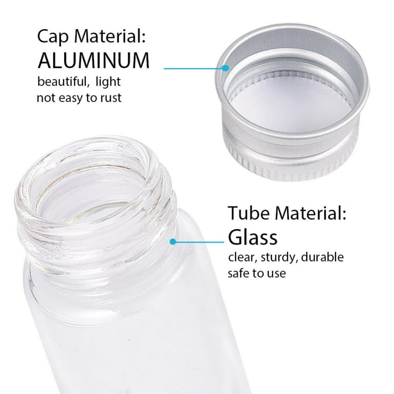 Empty Glass Bottles Versatile Aluminium Cap Mini Sample Jars Transparent Storage Vials For Crafts Cosmetics Essential Oils Wedding Favors Scientific Experiments
