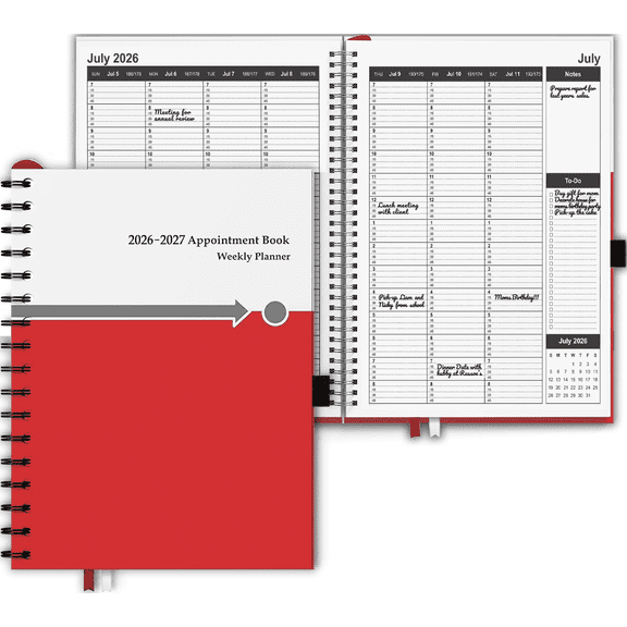 StriveZen Appointment Book 2026–2027, July 2026 - December 2027, Daily & Weekly Planner, 15-Minute Hourly Schedule, Large Hardcover 8.5x11, 18-Month Calendar