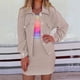 thumbnail image 2 of Cárdigan de cuello vuelto de manga larga de Color sólido a la moda para mujer, vestido informal de un solo pecho, conjunto de dos piezas Wmkox8yi bvn3935, 2 of 6