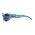 thumbnail image 6 of 90s Sport Fashion Wrap Around Styling Star Emblem Temple Sunglasses Blue - Black, 6 of 8