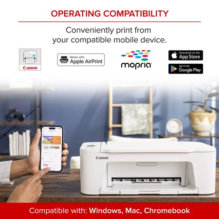 CANON PIXMA TS3722 WIRELESS ALL-IN-ONE INKJET PRINTER FOR HOME OFFICE