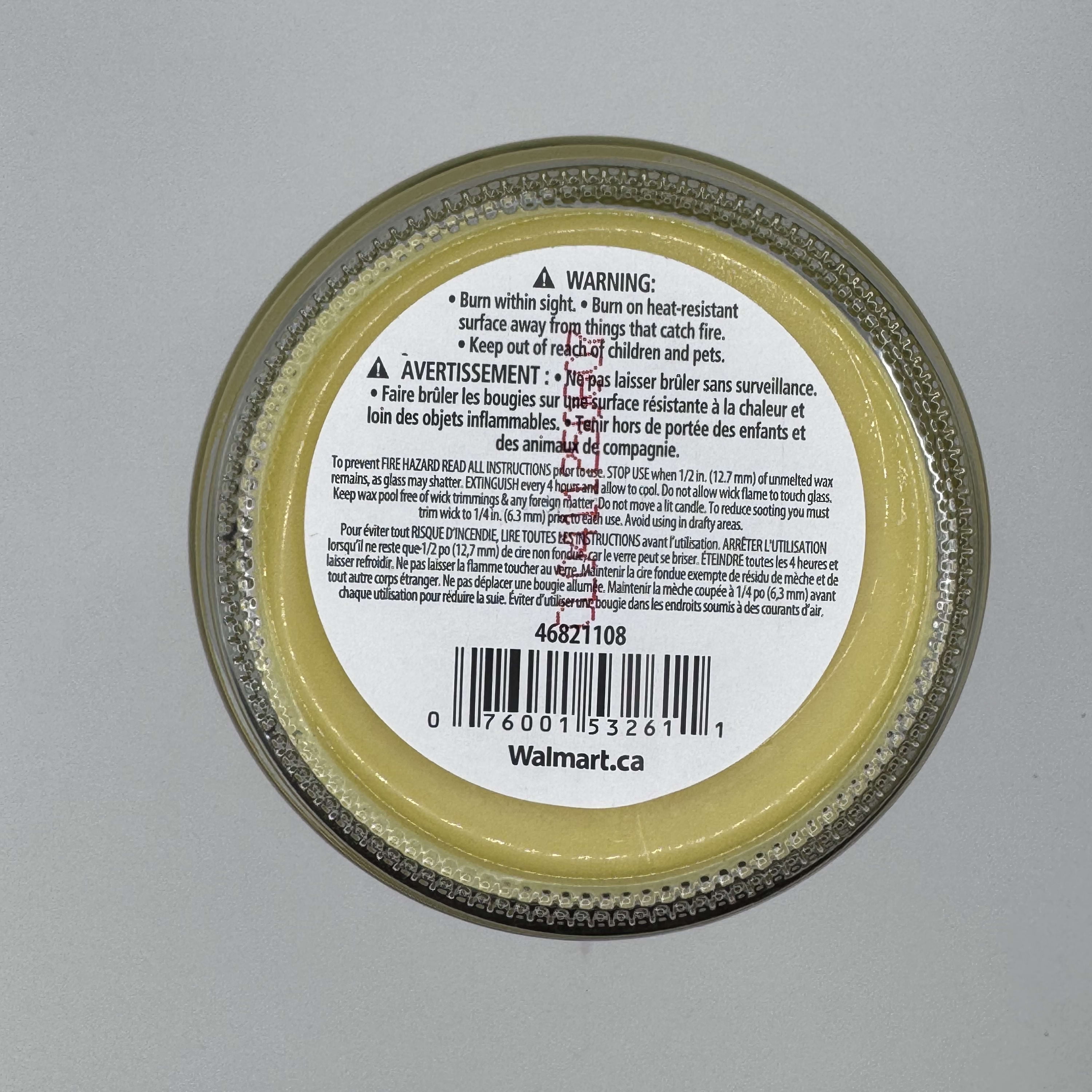 Mainstays Sugared Lemon Scented Single-Wick Glass Jar Candle, 20 oz