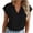 Black, variant on Tqcoqu Women's Cap Sleeve V Neck Tops Trendy Casual Blouses Summer Work Shirts,Black,Women's S-XXL