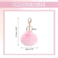 thumbnail image 2 of Pom Pom Keychain, 8cm Faux Rabbit Fur Puff Ball Keychain, Soft Cute Plush Fluffy Ball Key Ring for Women Purse Handbags Backpack Pendant Charm (Light Pink), 2 of 6