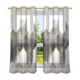thumbnail image 6 of Yayeee Window Curtains Set of 2 for Living Room Light Filtering 63"x52", Gray Hexagons, 6 of 7