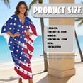 thumbnail image 7 of SEANATIVE V Neck Beach Cover Up Kaftan for Women Printed Kaftan Dresses Loose Summer Maxi Dress Lightweight Soft Breathable Vacation Bikini Swimsuit Cover Ups, Stars and Stripes American Flag, 7 of 7